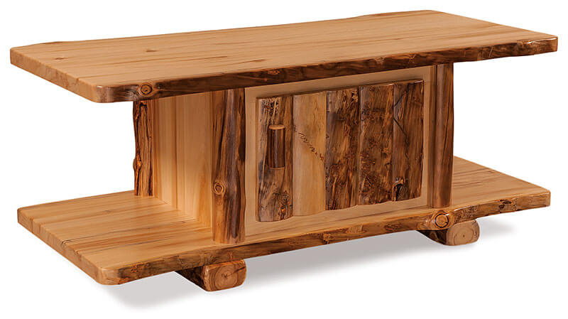 Fireside-Log-Furniture-Coffee-Table-with-Door-Aspen