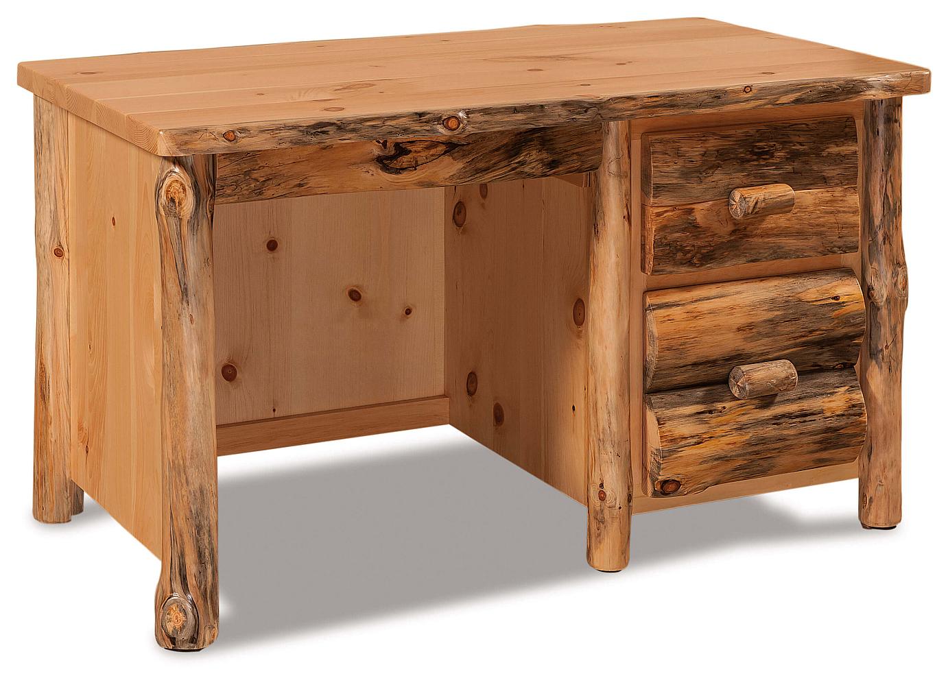 Fireside-Log-Furniture-Single-Pedestal-Desk-Rustic-Pine (1)