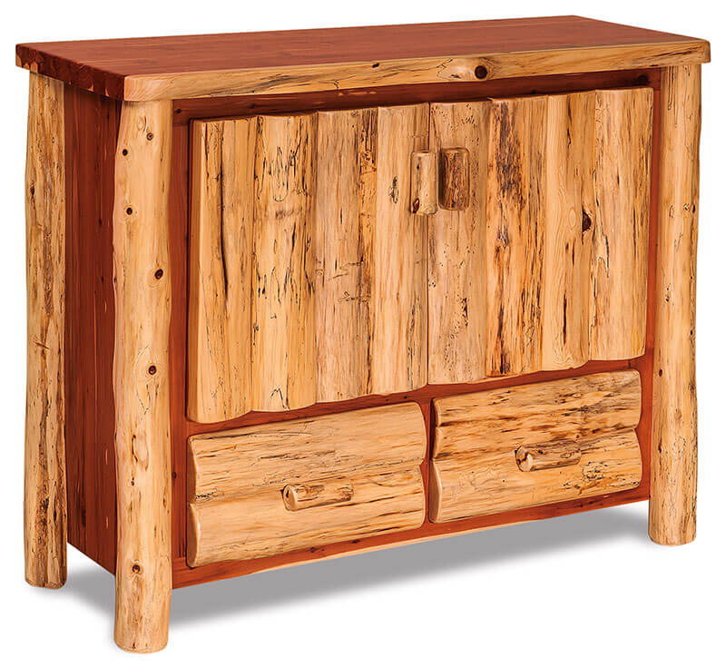 Fireside-Log-Furniture-TV-Stand-with-Drawers-Red-Cedar
